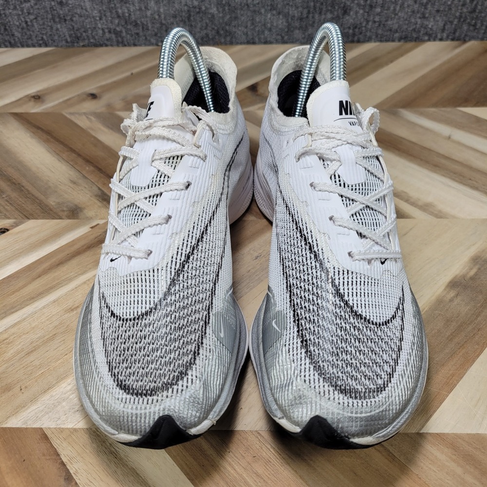 Nike ZoomX Vaporfly Next% Women's 6.5 White Silver Running Trainer cu4123-100 - Picture 3 of 13